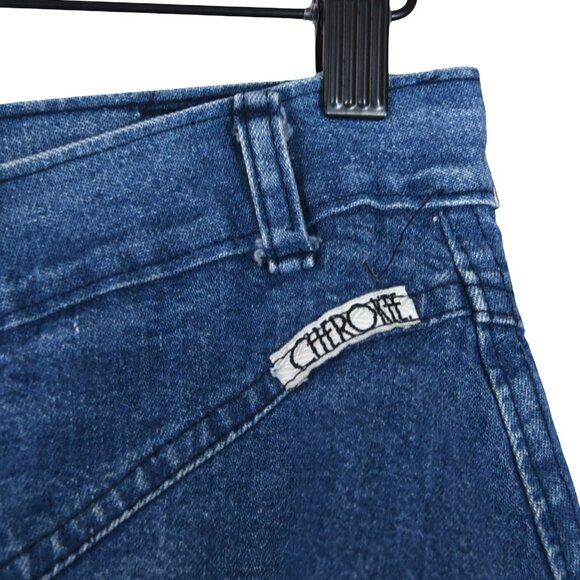 Cherokee || Vintage Denim Skirt Full A-Line High Waist Midi Prairie Sz 26 - Picture 5 of 7